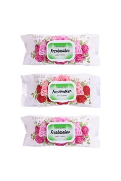 Freshmaker مناديل مبللة بخلاصة الورد من فريش ميكر - 3 × 100 منديل