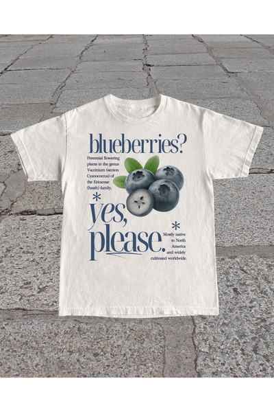 Grafftee Clothing Blueberries Printed Unisex Oversize T-Shirt