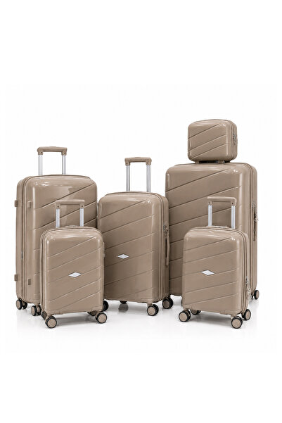 PP Luxury and Durable Luggage Set - 6 Pieces of Shatter-Resistant Polypropyle...