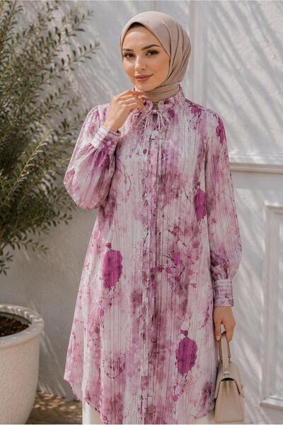 Alvina DESENLİ SATEN TUNİK 20967