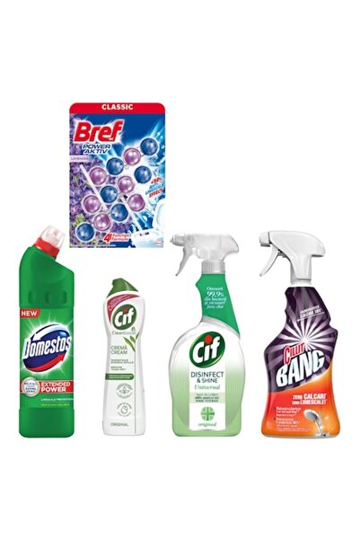 Cif Pachet MixBox 5 Produse de curățare pentru baie Cif, Domestos 750ml, Bref...