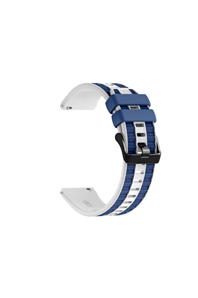 OEM Λουράκι Νάιλον Υβριδικής Σιλικόνης για Xiaomi Mi Watch Μπλε Λευκό