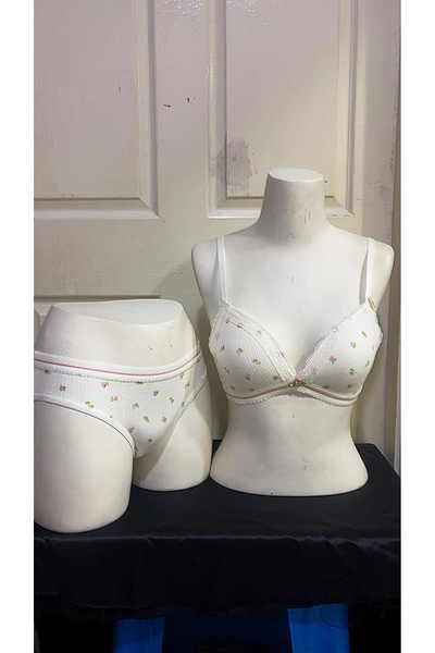 Koza Women's Cotton Patterned Non-Padded Supportless Bra Set