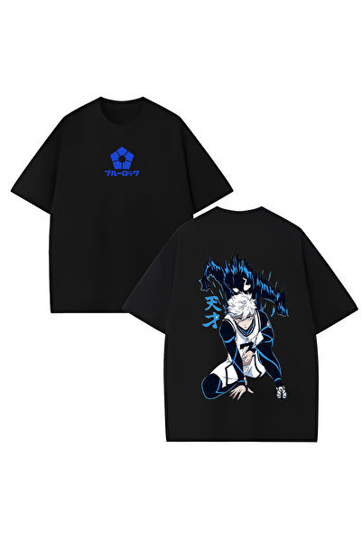 MAGORS Tricou unisex cu decolteu rotund, 100% bumbac, cu imprimeu Blue Lock A...