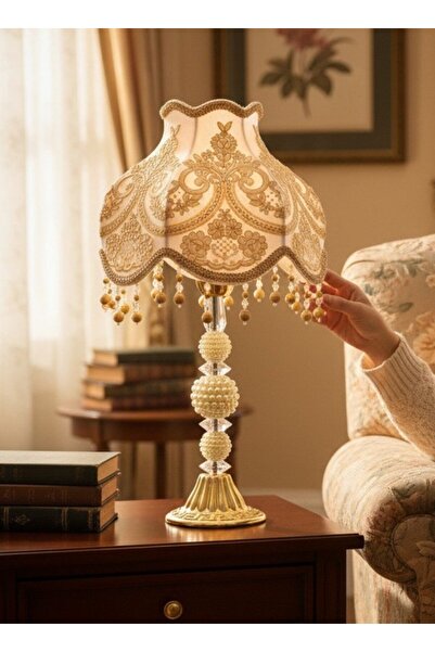 Dekovien Gold Velvet Covered Handmade French Laced Headboard with Gold Pearl ...