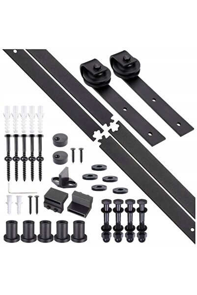 OEM Kit de montaj pentru uși glisante cu șină, ușă tip hambar, LOFT, Oțel, Pl...
