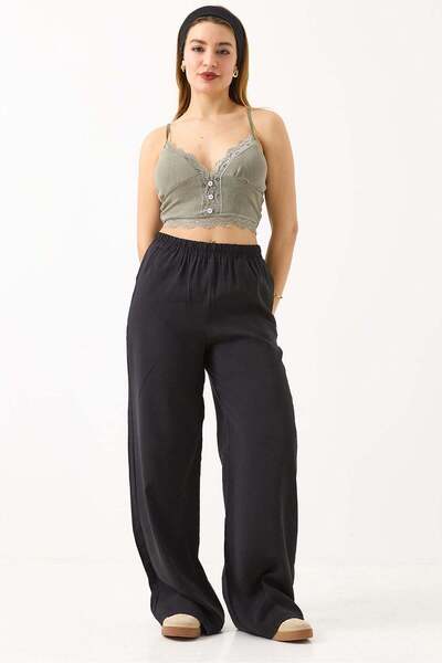 Raneel Kazançlı Alışveriş Women's Loose Fit Tencel Fabric with Elastic Waist ...