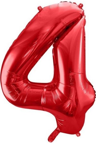 Partydeco Balon cifra 4 roz din folie 86 cm