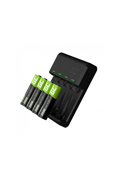 Greencell Încărcător VitalCharger+4x baterii AA 2000mAh
