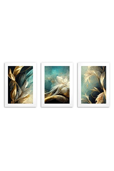 Naklejkomania Postere pentru perete in living sau dormitor, Pene 3x 50x70cm