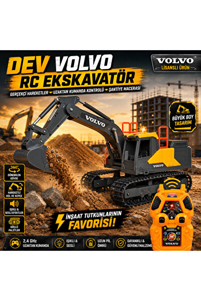 Cici Oyuncak Volvo Uzaktan Kumandalı RC Ekskavatör İş Makinesi 2.4 GHz Işıklı...