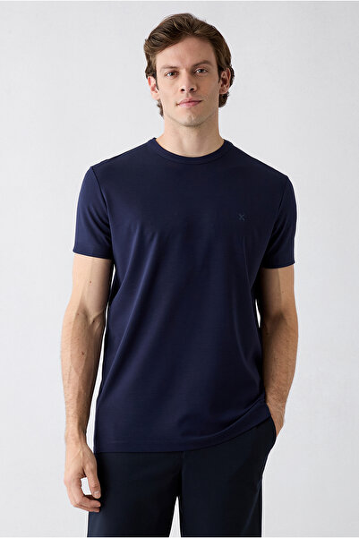 Kiğılı Crew Neck Muscle Fit Lycra Flexible Basic T-Shirt