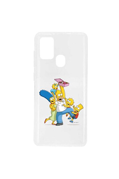 OEM Husa compatibila cu Samsung Galaxy A21s Silicon Transparenta Model Simpso...