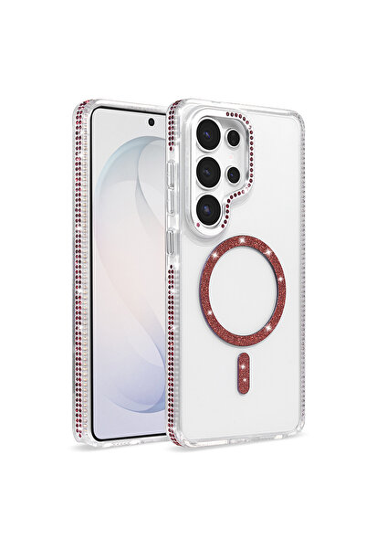 m.tk moveteck Samsung Galaxy S26 Ultra Uyumlu Kılıf Parlak Taş İşlemeli Işılt...