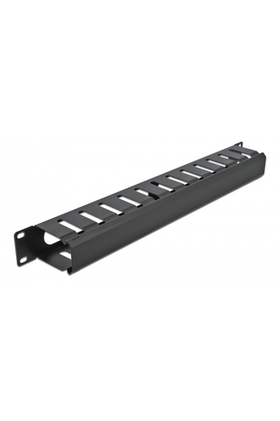 DELOCK cable management 66550 για rack 19"/1U, μεταλλικό, μαύρο