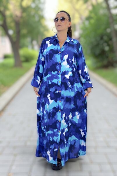 yagmurberen Front Buttoned Shirt Collar Embroidered Patterned Bell Cut Large ...