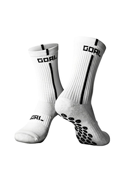 Barinoska Futbo White Sports Socks with Anti-Slip Soles, Basketball Fitness R...
