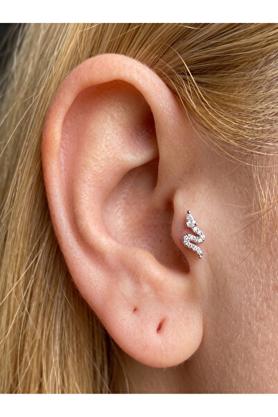 GKCBijoux 316L Kararmaz Çelik Tragus Helix Kulak Piercing Küpesi