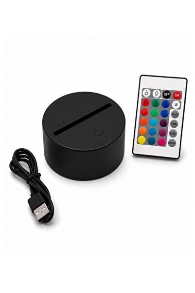 GÜMRÜK BEY USB RGB Işıklı Taban – 3D Gece Lambası, Dokunmatik ve Uzaktan Kuma...