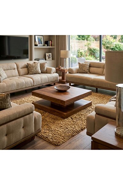 BUBBA HOME Modern Petra Orta sehpa Ceviz % 100 Mdf
