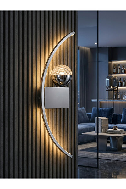 Lzy Avize Store Ay Hilal Modern Led Chrome 3-Color Wall Lamp - Stylish Sconce...