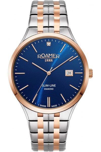 Roamer Ceas bărbătesc 864833 49 45 50, albastru marin clasic cu diamante