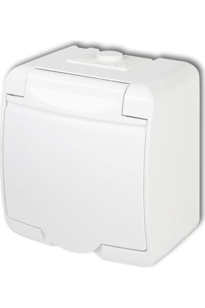 KARLIK JUNIOR Soclu unic cu SCHUKO (capac în culoarea carcasei) alb GHE-1s