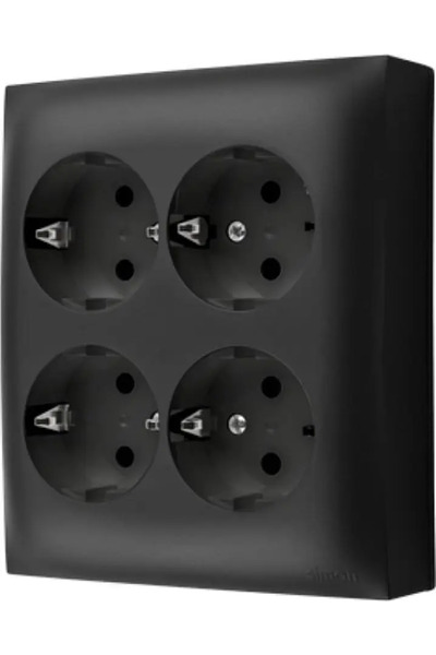 Kontakt-Simon Simon Aquaclick Socket IP20, Schuko, 4x negru ACGSZN4/49