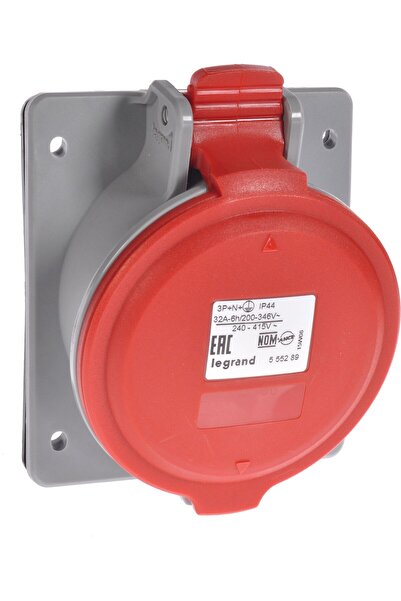 Legrand Soclu de bord 5P 32A 400V roșu IP44 P17 TEMPRA PRO 555289
