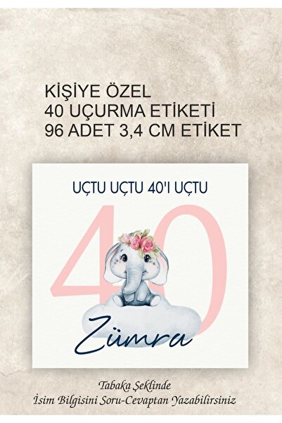 43 cici süsler organizasyon Kişiye Özel Kırk Uçurma Sepeti Etiketleri 96 Adet...