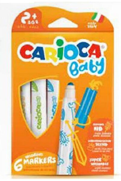 carioca Pixuri Maxi Baby cu vârf de pâslă 6 culori albastru
