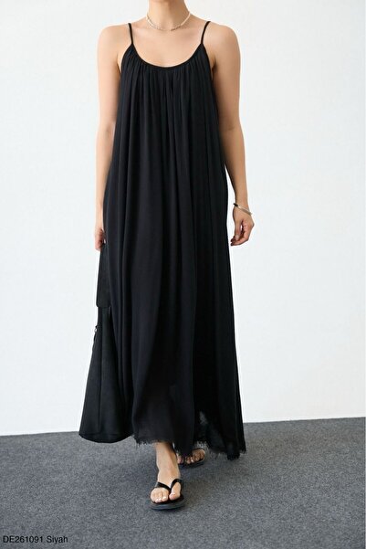CADDELAMODA Women's Lined Premium Linen Dress with Adjustable Straps