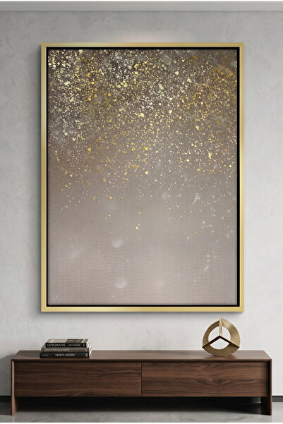 Jasmine Art Champagne Shower Abstract Wall Art | Framed Canvas Print with Gol...