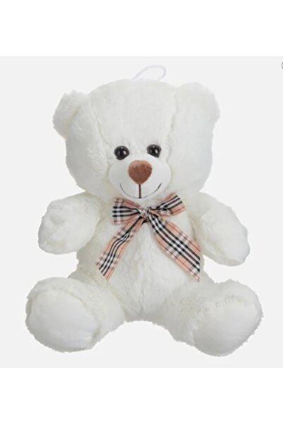 Jumbo Ursuleț de pluș ecru cu fundiță 22 cm