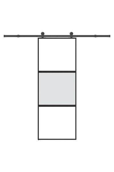 vidaxl Ușă glisantă cu sticlă securizată și set de feronerie din aluminiu