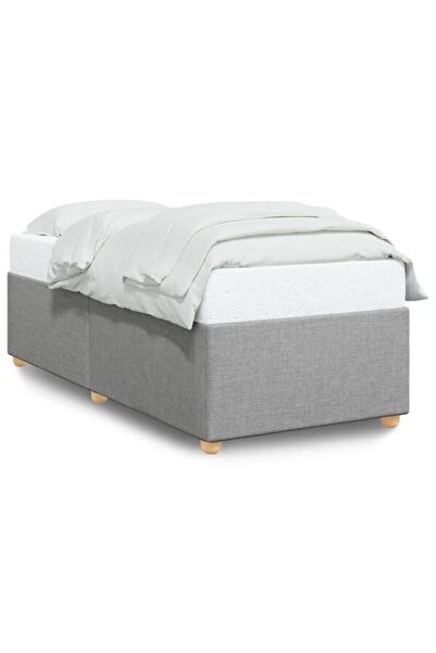 vidaxl Cadru de pat fără saltea, gri deschis, 90 x 200 cm, textil