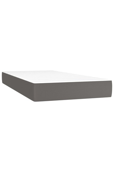 vidaxl Saltea cu arcuri buzunar, fermitate medie, gri, 90x190x20 cm, piele ec...