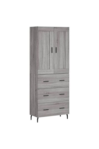 vidaxl Dulap înalt, gri Sonoma, 69,5 x 34 x 180 cm, lemn prelucrat