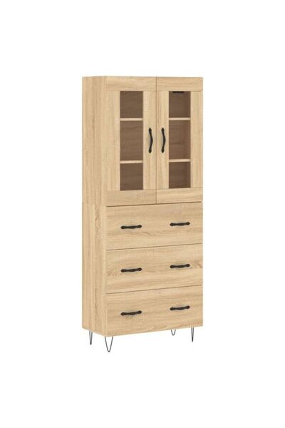 vidaxl Dulap înalt, stejar Sonoma, 69,5 x 34 x 180 cm, lemn prelucrat