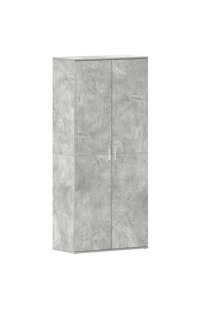 vidaxl Pantofar cu raft gri beton 80 x 39 x 178 cm