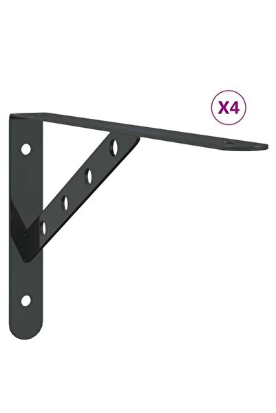 vidaxl Suporturi de raft 4 buc. 30 x 2.5 x 15.5 cm oțel inoxidabil negru