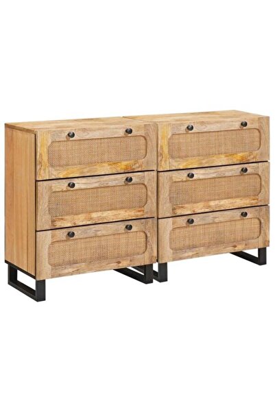 vidaxl Comodă 2 bucăți Maro 60 x 33 x 75 cm Lemn masiv de mango