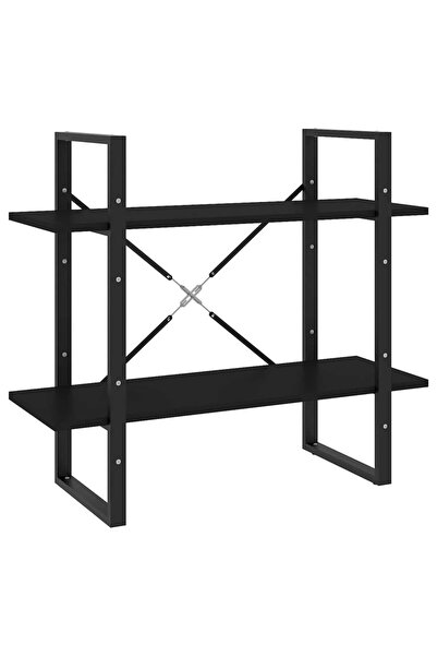 vidaxl Bibliotecă cu 2 rafturi, negru, 80x30x70 cm, PAL