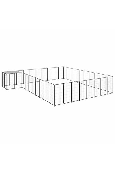 vidaxl Țarc pentru câini, negru, 25.41 m², oțel