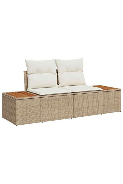 vidaxl Canapea de grădină Bej 184 x 62 x 85cm poliratan