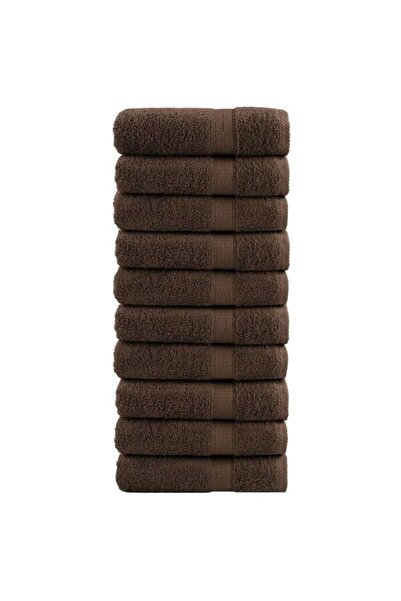 vidaxl Prosoape de duș premium, SOLUND 10 bucăți maro 70 x 140 cm 600 gsm