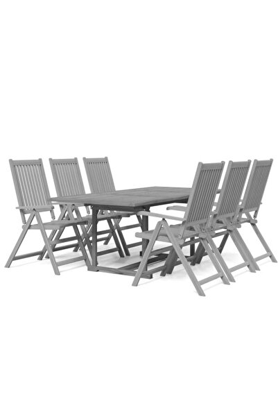 vidaxl Set mobilier de grădină din 7 piese, lemn masiv de salcâm