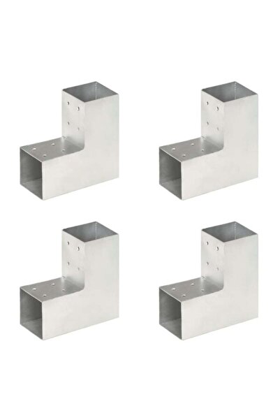 vidaxl Conectori de grindă, tip L, 4 buc., 81 x 81 mm, metal galvanizat