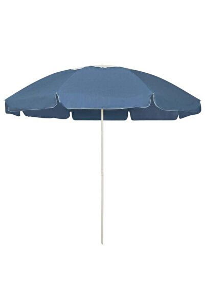 vidaxl Umbrelă de plajă, albastră, 240 cm