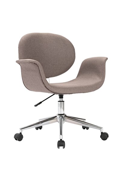 vidaxl Scaun de birou pivotant, gri taupe, material textil